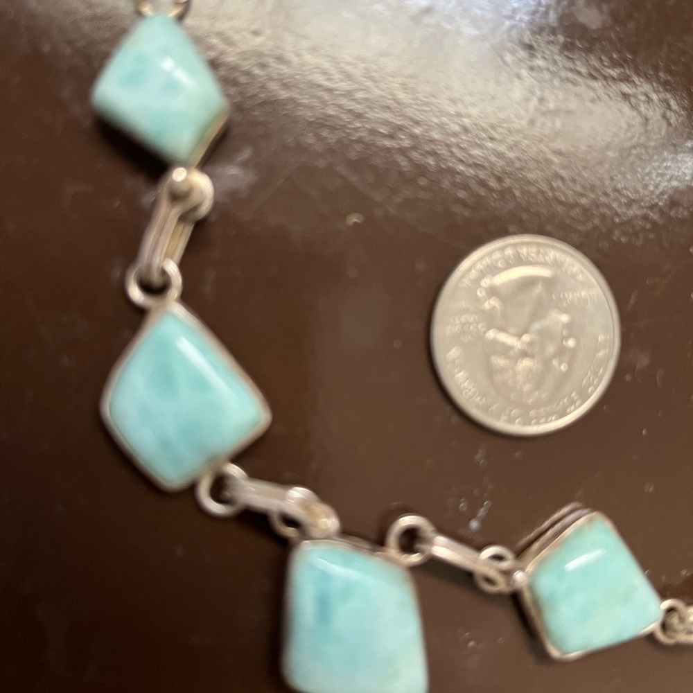 Larimar and Silver Necklace - Picture 2 of 3